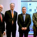 v.l.: Dr. Henning Götzke, Country Manager Deutschland-Österreich-Schweiz, Hildo Brillemann, Leiter des Länderbereichs Nordwest-, Mittel- und Osteuropa, Dr. Jose Nobre, Präsident und CEO der Arysta LifeScience in Europa, Naher Osten und Afrika und Dr. Jan Wunderle, Marketing Manager Deutschland